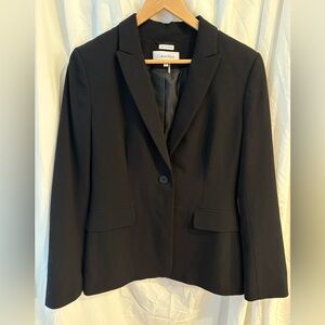 Calvin Klein Black One-Button Blazer, Size 8, Excellent Preowned Condition